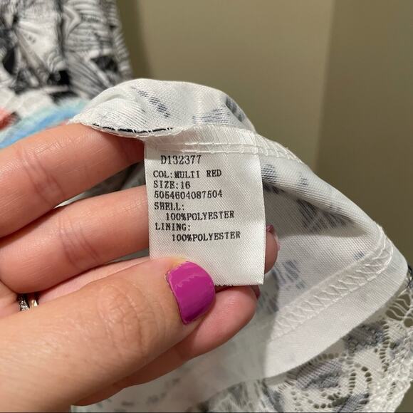 Stella Morgan Floral Lace Overlay Shift Dress Size 12 - Picture 7 of 7